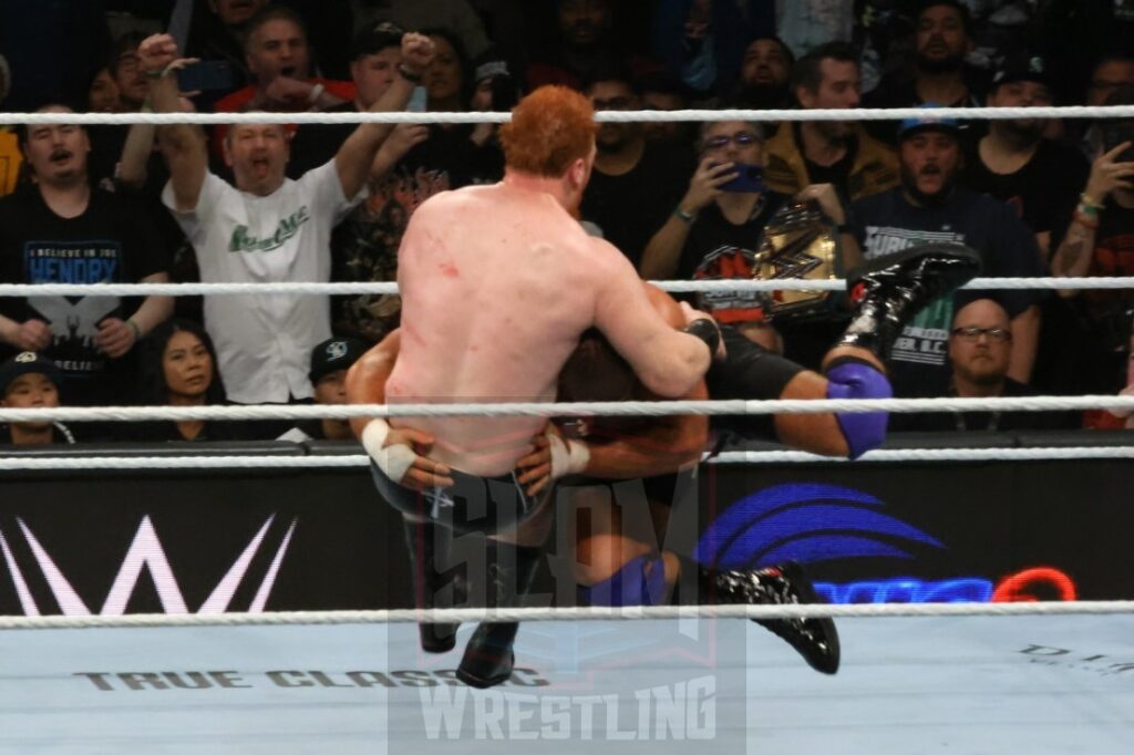 Intercontinental Championship Triple Threat Match: Sheamus vs. Ludwig Kaiser vs. Bron Breakker (c) at WWE Survivor Series: War Games, at the Rogers Arena in Vancouver, BC, on Saturday, November 30, 2024. Photo by Mike Mastrandrea, https://www.instagram.com/mikemastrandrea_photography