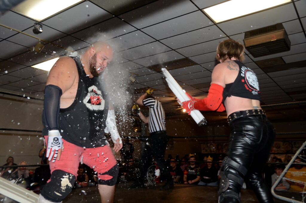 Tommy Trainwreck and Randi West at Horror Slam at the Livonia Elk's Lodge, on December 13, 2024. Photo by Brad McFarlin.