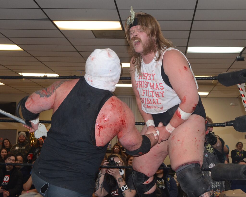 GG Jacobs and JJ Escobar at Horror Slam at the Livonia Elk's Lodge, on December 13, 2024. Photo by Brad McFarlin.