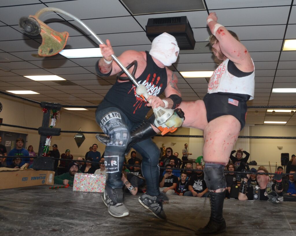 GG Jacobs and JJ Escobar at Horror Slam at the Livonia Elk's Lodge, on December 13, 2024. Photo by Brad McFarlin.