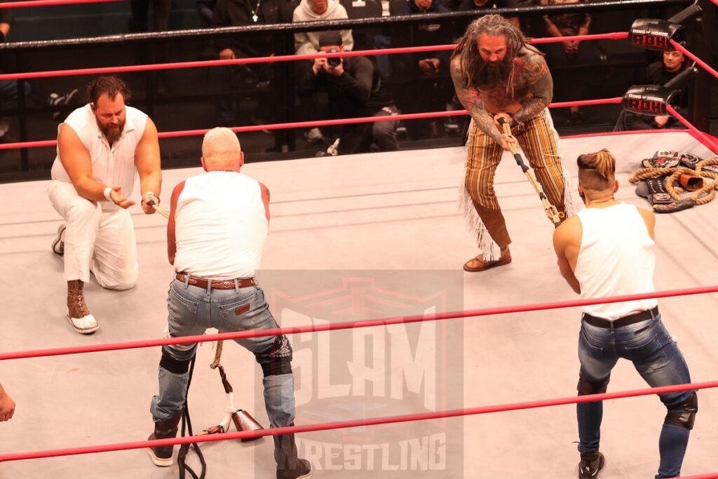 ROH World Tag Team Championship Texas Bullrope Match: The Sons of Texas (Dustin Rhodes & Sammy Guevara) (c) vs The Righteous (Vincent & Dutch) at Ring of Honor's Final Battle on Friday, December 20, 2024, at the Hammerstein Ballroom in New York, New York. Photo by George Tahinos, georgetahinos.smugmug.com