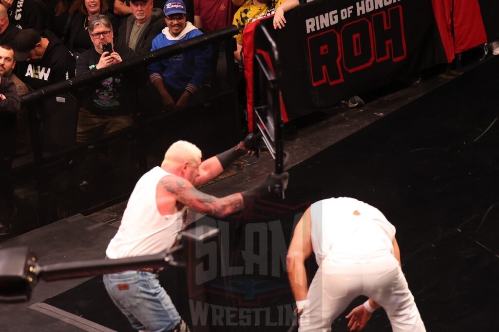 ROH World Tag Team Championship Texas Bullrope Match: The Sons of Texas (Dustin Rhodes & Sammy Guevara) (c) vs The Righteous (Vincent & Dutch) at Ring of Honor's Final Battle on Friday, December 20, 2024, at the Hammerstein Ballroom in New York, New York. Photo by George Tahinos, georgetahinos.smugmug.com