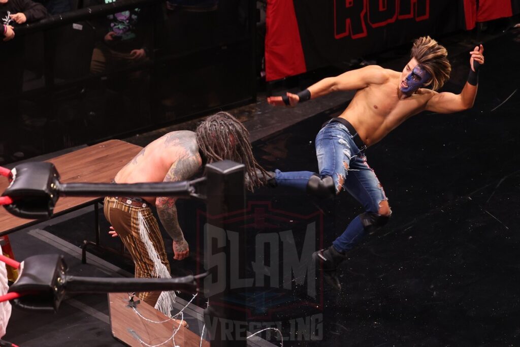 ROH World Tag Team Championship Texas Bullrope Match: The Sons of Texas (Dustin Rhodes & Sammy Guevara) (c) vs The Righteous (Vincent & Dutch) at Ring of Honor's Final Battle on Friday, December 20, 2024, at the Hammerstein Ballroom in New York, New York. Photo by George Tahinos, georgetahinos.smugmug.com