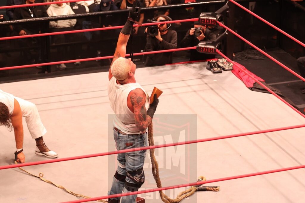 ROH World Tag Team Championship Texas Bullrope Match: The Sons of Texas (Dustin Rhodes & Sammy Guevara) (c) vs The Righteous (Vincent & Dutch) at Ring of Honor's Final Battle on Friday, December 20, 2024, at the Hammerstein Ballroom in New York, New York. Photo by George Tahinos, georgetahinos.smugmug.com