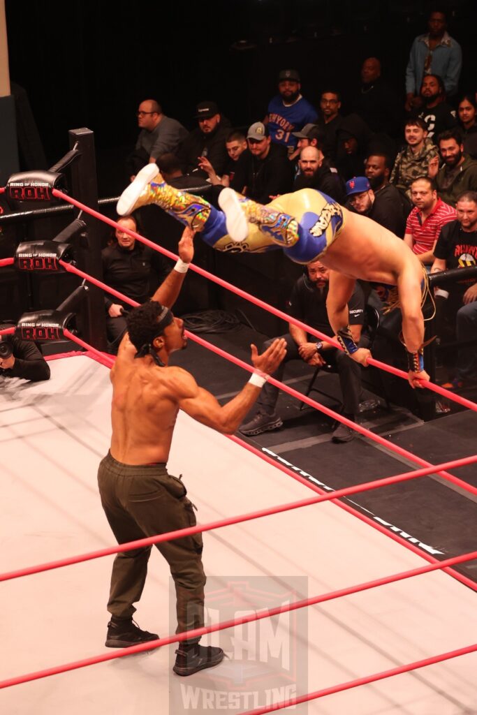 ROH World TV Championship Survival of the Fittest match: Komander (with Alex Abrahantes) vs Brian Cage (c) vs Willie Mack vs Mark Davis vs AR Fox vs and Blake Christian at Ring of Honor's Final Battle on Friday, December 20, 2024, at the Hammerstein Ballroom in New York, New York. Photo by George Tahinos, georgetahinos.smugmug.com