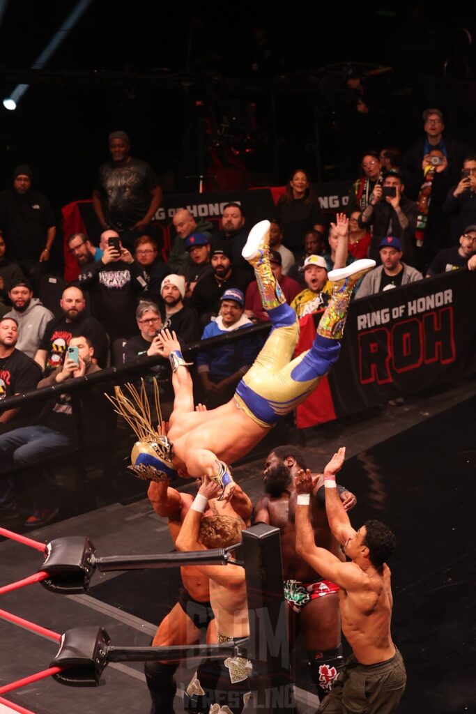 ROH World TV Championship Survival of the Fittest match: Komander (with Alex Abrahantes) vs Brian Cage (c) vs Willie Mack vs Mark Davis vs AR Fox vs and Blake Christian at Ring of Honor's Final Battle on Friday, December 20, 2024, at the Hammerstein Ballroom in New York, New York. Photo by George Tahinos, georgetahinos.smugmug.com