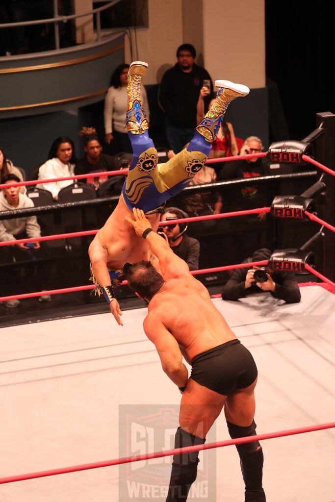 ROH World TV Championship Survival of the Fittest match: Komander (with Alex Abrahantes) vs Brian Cage (c) vs Willie Mack vs Mark Davis vs AR Fox vs and Blake Christian at Ring of Honor's Final Battle on Friday, December 20, 2024, at the Hammerstein Ballroom in New York, New York. Photo by George Tahinos, georgetahinos.smugmug.com