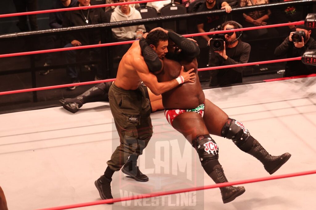 ROH World TV Championship Survival of the Fittest match: Komander (with Alex Abrahantes) vs Brian Cage (c) vs Willie Mack vs Mark Davis vs AR Fox vs and Blake Christian at Ring of Honor's Final Battle on Friday, December 20, 2024, at the Hammerstein Ballroom in New York, New York. Photo by George Tahinos, georgetahinos.smugmug.com