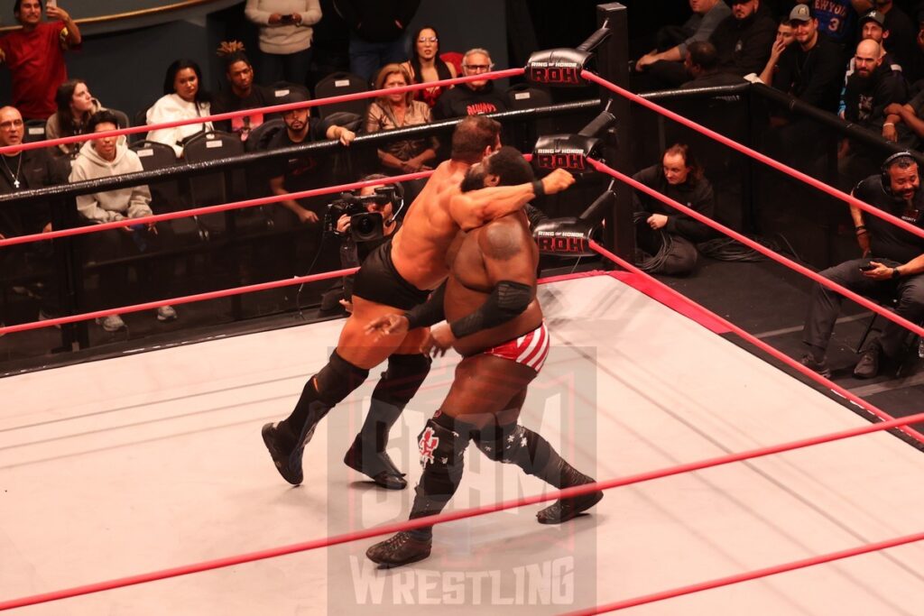 ROH World TV Championship Survival of the Fittest match: Komander (with Alex Abrahantes) vs Brian Cage (c) vs Willie Mack vs Mark Davis vs AR Fox vs and Blake Christian at Ring of Honor's Final Battle on Friday, December 20, 2024, at the Hammerstein Ballroom in New York, New York. Photo by George Tahinos, georgetahinos.smugmug.com