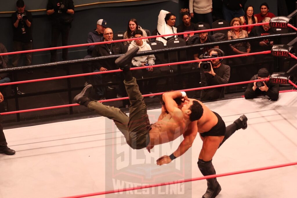 ROH World TV Championship Survival of the Fittest match: Komander (with Alex Abrahantes) vs Brian Cage (c) vs Willie Mack vs Mark Davis vs AR Fox vs and Blake Christian at Ring of Honor's Final Battle on Friday, December 20, 2024, at the Hammerstein Ballroom in New York, New York. Photo by George Tahinos, georgetahinos.smugmug.com