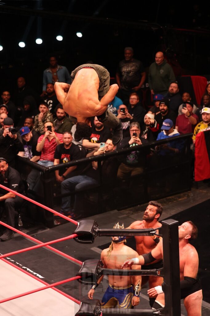 ROH World TV Championship Survival of the Fittest match: Komander (with Alex Abrahantes) vs Brian Cage (c) vs Willie Mack vs Mark Davis vs AR Fox vs and Blake Christian at Ring of Honor's Final Battle on Friday, December 20, 2024, at the Hammerstein Ballroom in New York, New York. Photo by George Tahinos, georgetahinos.smugmug.com