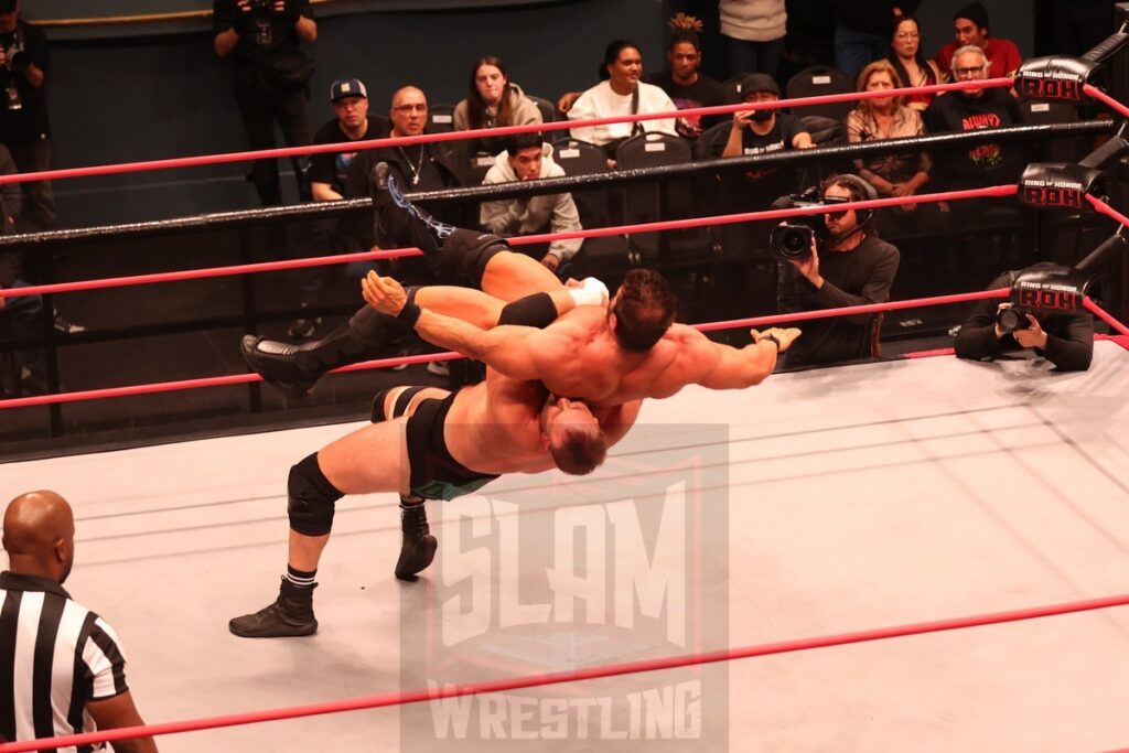 ROH World TV Championship Survival of the Fittest match: Komander (with Alex Abrahantes) vs Brian Cage (c) vs Willie Mack vs Mark Davis vs AR Fox vs and Blake Christian at Ring of Honor's Final Battle on Friday, December 20, 2024, at the Hammerstein Ballroom in New York, New York. Photo by George Tahinos, georgetahinos.smugmug.com