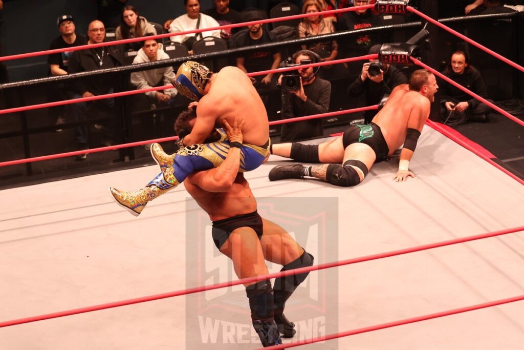 ROH World TV Championship Survival of the Fittest match: Komander (with Alex Abrahantes) vs Brian Cage (c) vs Willie Mack vs Mark Davis vs AR Fox vs and Blake Christian at Ring of Honor's Final Battle on Friday, December 20, 2024, at the Hammerstein Ballroom in New York, New York. Photo by George Tahinos, georgetahinos.smugmug.com