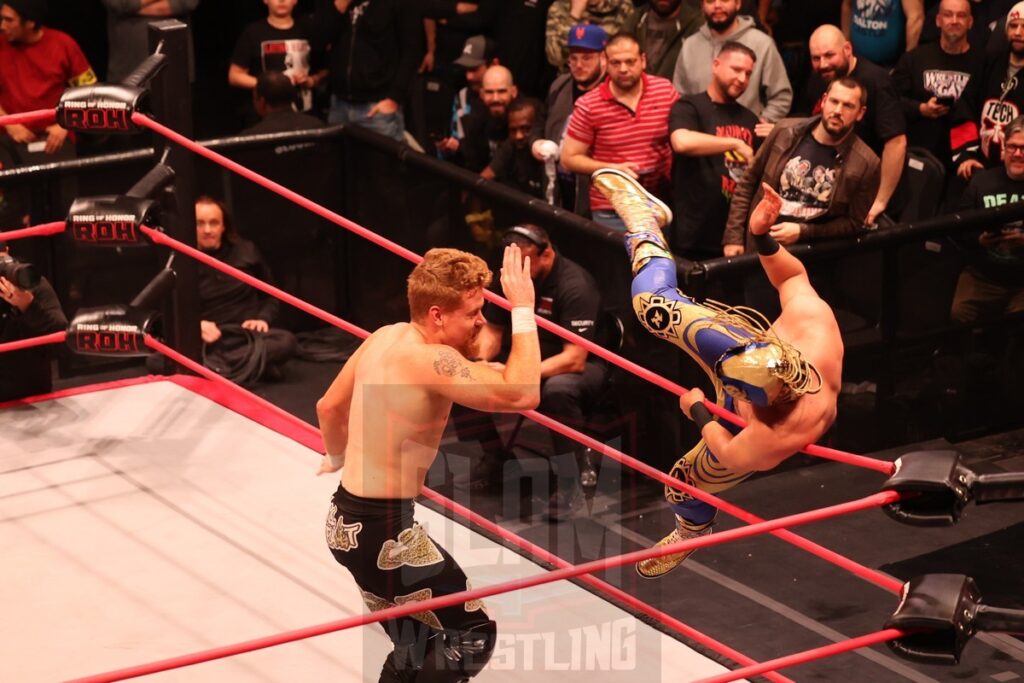 ROH World TV Championship Survival of the Fittest match: Komander (with Alex Abrahantes) vs Brian Cage (c) vs Willie Mack vs Mark Davis vs AR Fox vs and Blake Christian at Ring of Honor's Final Battle on Friday, December 20, 2024, at the Hammerstein Ballroom in New York, New York. Photo by George Tahinos, georgetahinos.smugmug.com