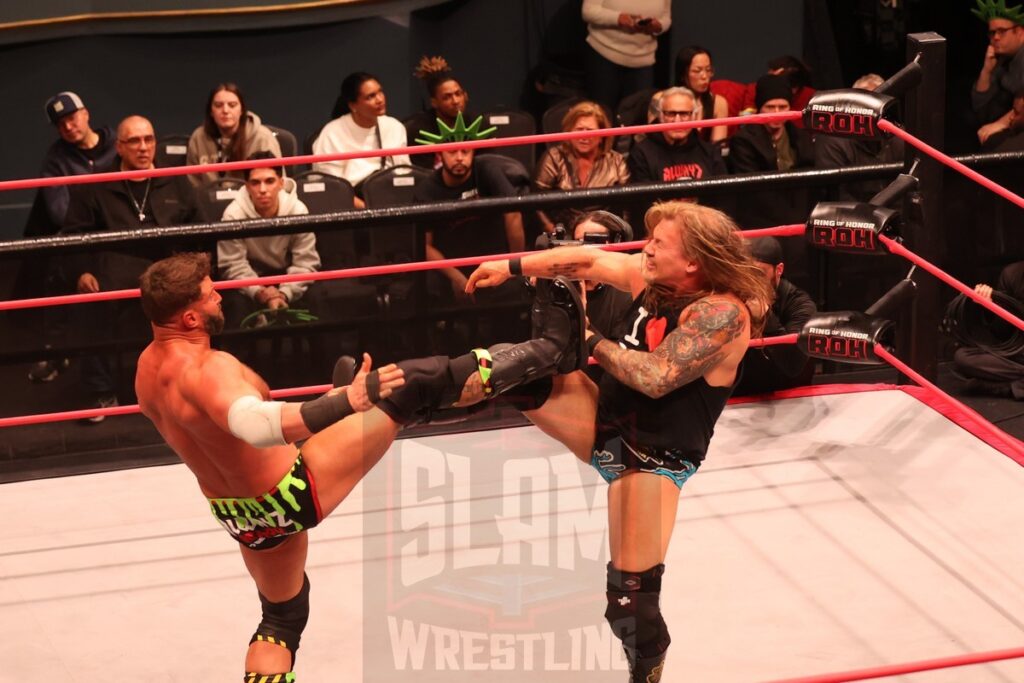 ROH World Championship Match: Chris Jericho (c) (with Bryan Keith) vs Matt Cardona at Ring of Honor's Final Battle on Friday, December 20, 2024, at the Hammerstein Ballroom in New York, New York. Photo by George Tahinos, georgetahinos.smugmug.com