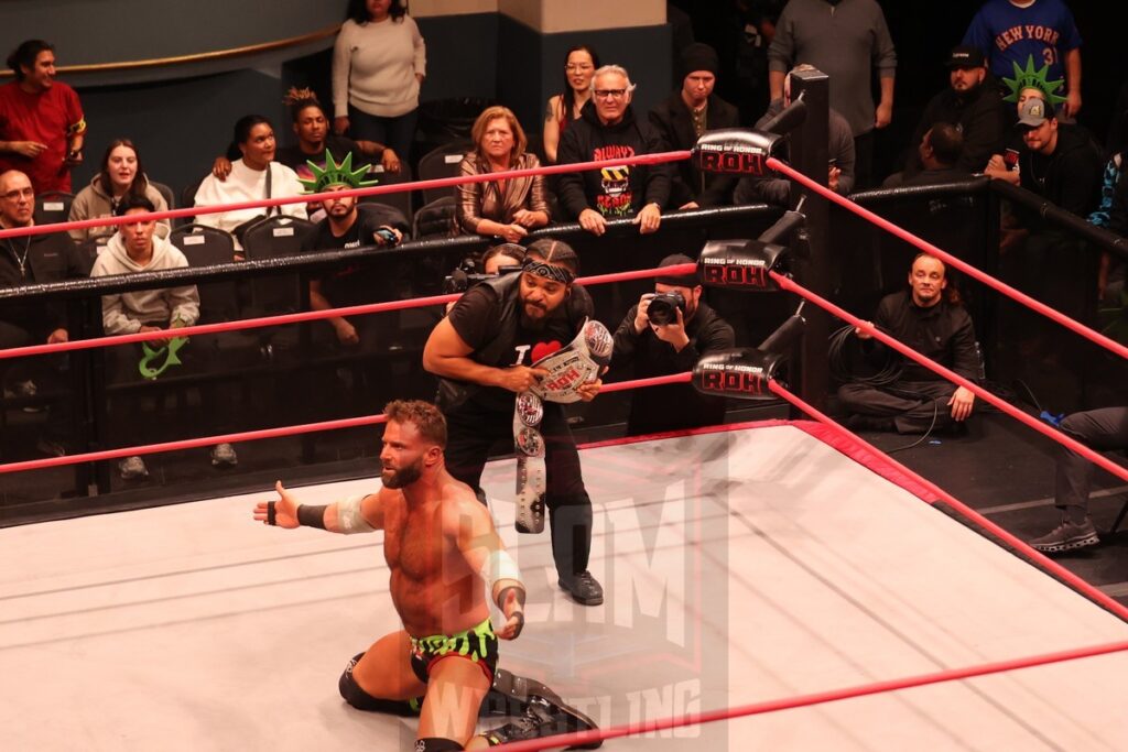 ROH World Championship Match: Chris Jericho (c) (with Bryan Keith and Big Bill) vs Matt Cardona at Ring of Honor's Final Battle on Friday, December 20, 2024, at the Hammerstein Ballroom in New York, New York. Photo by George Tahinos, georgetahinos.smugmug.com