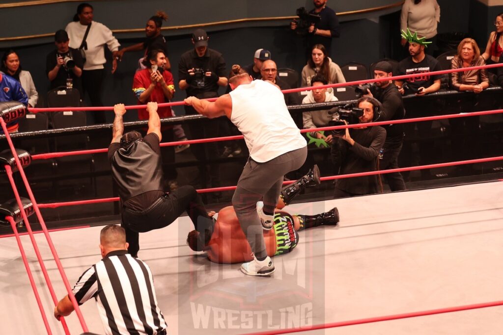 ROH World Championship Match: Chris Jericho (c) (with Bryan Keith and Big Bill) vs Matt Cardona at Ring of Honor's Final Battle on Friday, December 20, 2024, at the Hammerstein Ballroom in New York, New York. Photo by George Tahinos, georgetahinos.smugmug.com