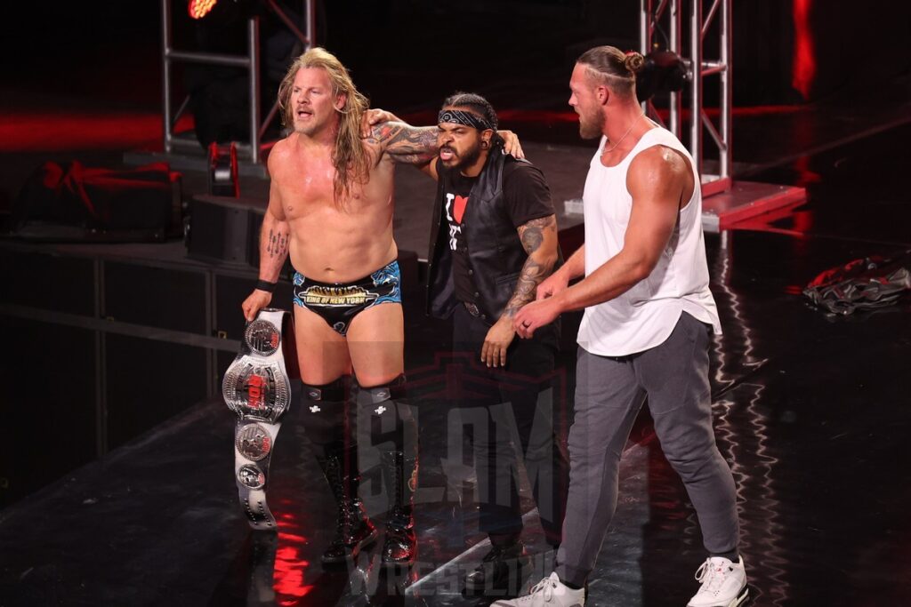 Chris Jericho with Bryan Keith and Big Bill at Ring of Honor's Final Battle on Friday, December 20, 2024, at the Hammerstein Ballroom in New York, New York. Photo by George Tahinos, georgetahinos.smugmug.com