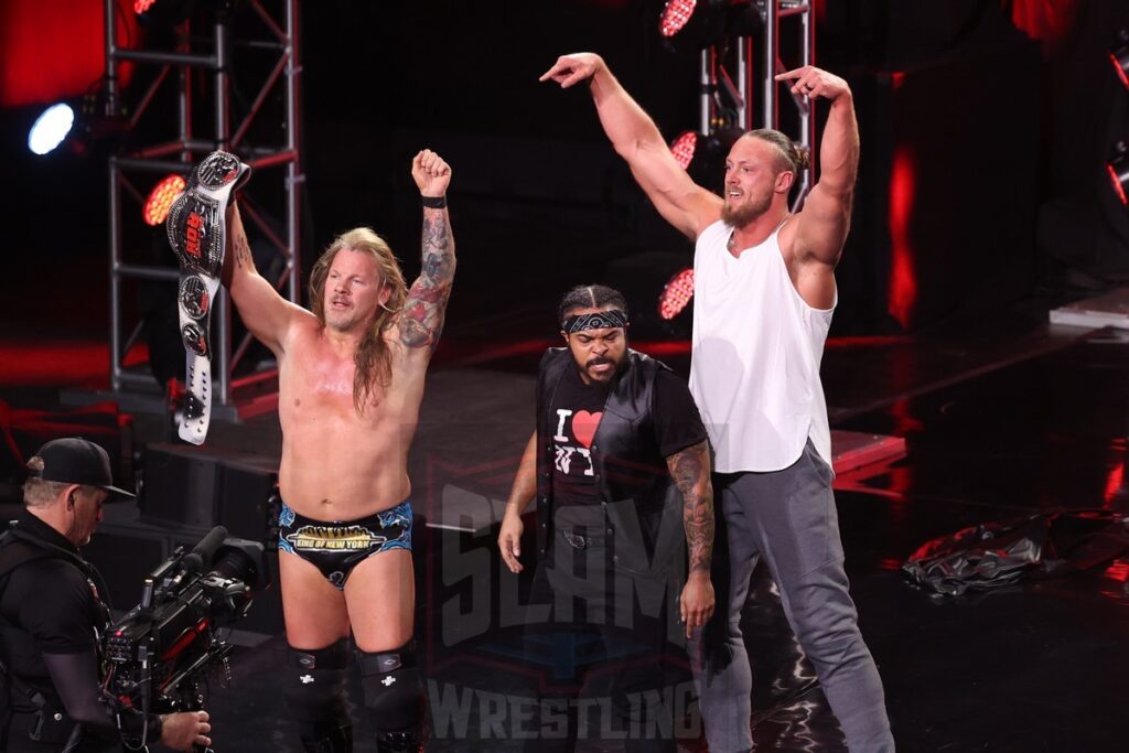 Chris Jericho with Bryan Keith and Big Bill at Ring of Honor's Final Battle on Friday, December 20, 2024, at the Hammerstein Ballroom in New York, New York. Photo by George Tahinos, georgetahinos.smugmug.com