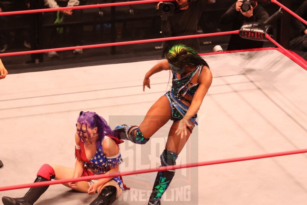 ROH World Women's Championship Match: Athena (c) vs Billie Starkz at Ring of Honor's Final Battle on Friday, December 20, 2024, at the Hammerstein Ballroom in New York, New York. Photo by George Tahinos, georgetahinos.smugmug.com