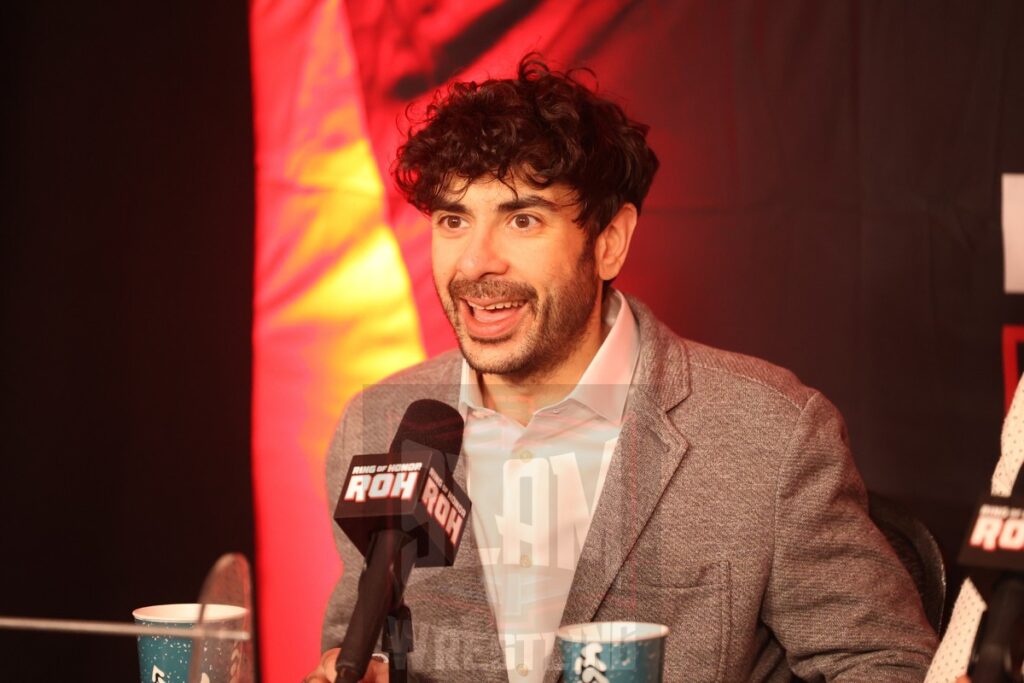 AEW owner Tony Khan the post-show press conference after Ring of Honor's Final Battle on Friday, December 20, 2024, at the Hammerstein Ballroom in New York, New York. Photo by George Tahinos, georgetahinos.smugmug.com