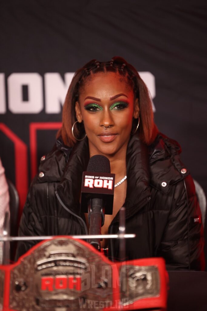 ROH World Women's TV Champion Red Velvet at the post-show press conference after Ring of Honor's Final Battle on Friday, December 20, 2024, at the Hammerstein Ballroom in New York, New York. Photo by George Tahinos, georgetahinos.smugmug.com