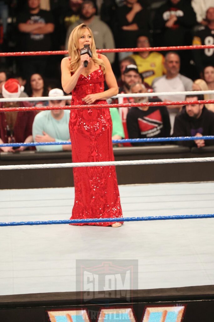 Announcer Lillian Garcia at WWE Saturday Night's Main Event on Saturday, December 14, 2024, at the Nassau Veterans Memorial Coliseum in Uniondale, New York. Photo by George Tahinos, georgetahinos.smugmug.com