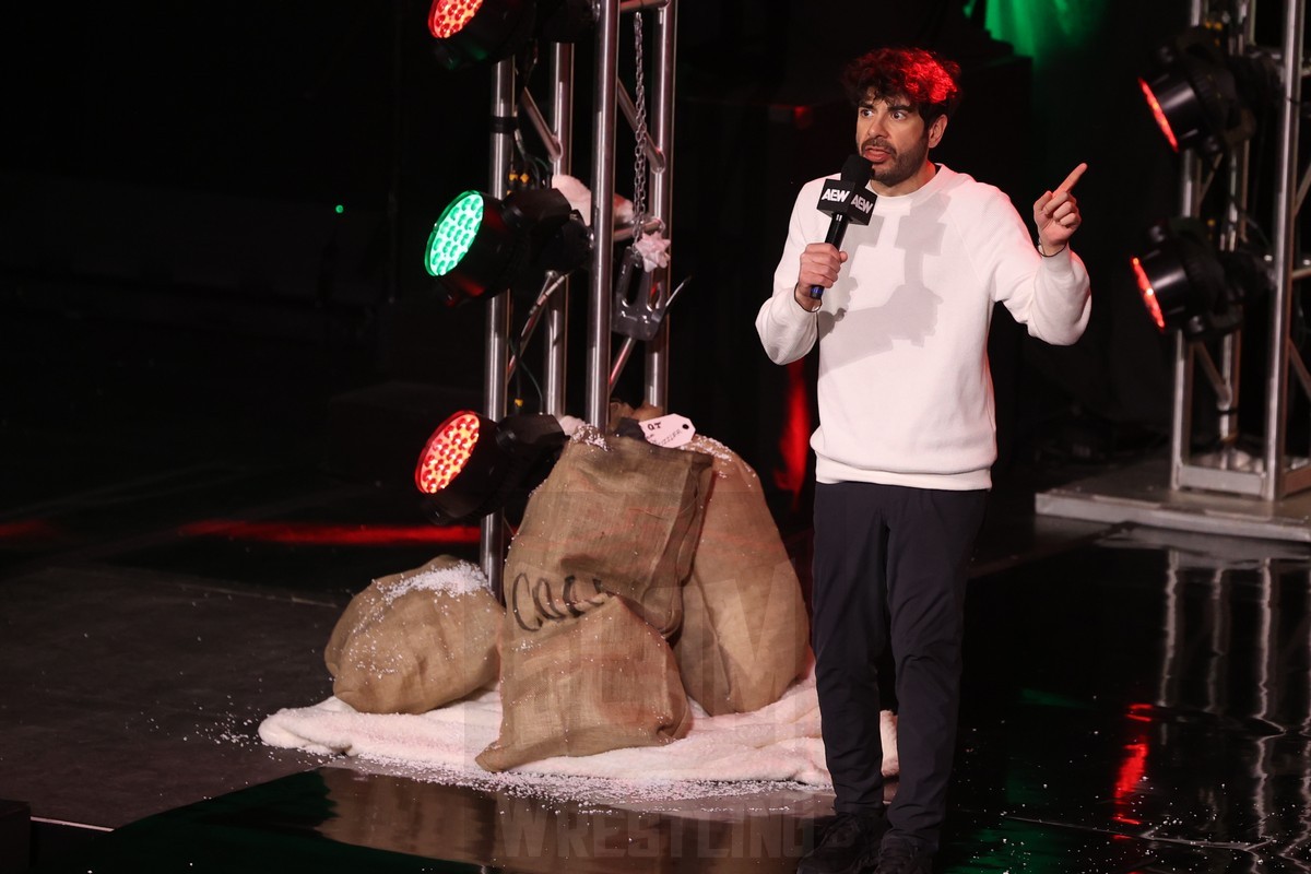 Tony Khan at AEW Dynamite, at the Hammerstein Ballroom in New York, New York, taped on Sunday, December 22, and airing on Wednesday, December 25, 2024. Photo by George Tahinos, georgetahinos.smugmug.com