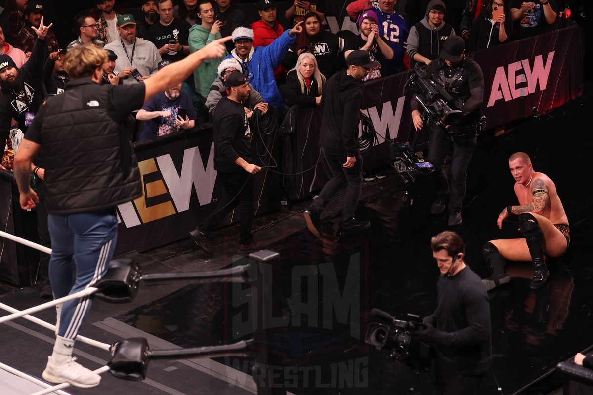 Will Ospreay interferes in Kyle Fletcher vs Daniel Garcia at AEW Dynamite, at the Hammerstein Ballroom in New York, New York, taped on Sunday, December 22, and airing on Wednesday, December 25, 2024. Photo by George Tahinos, georgetahinos.smugmug.com