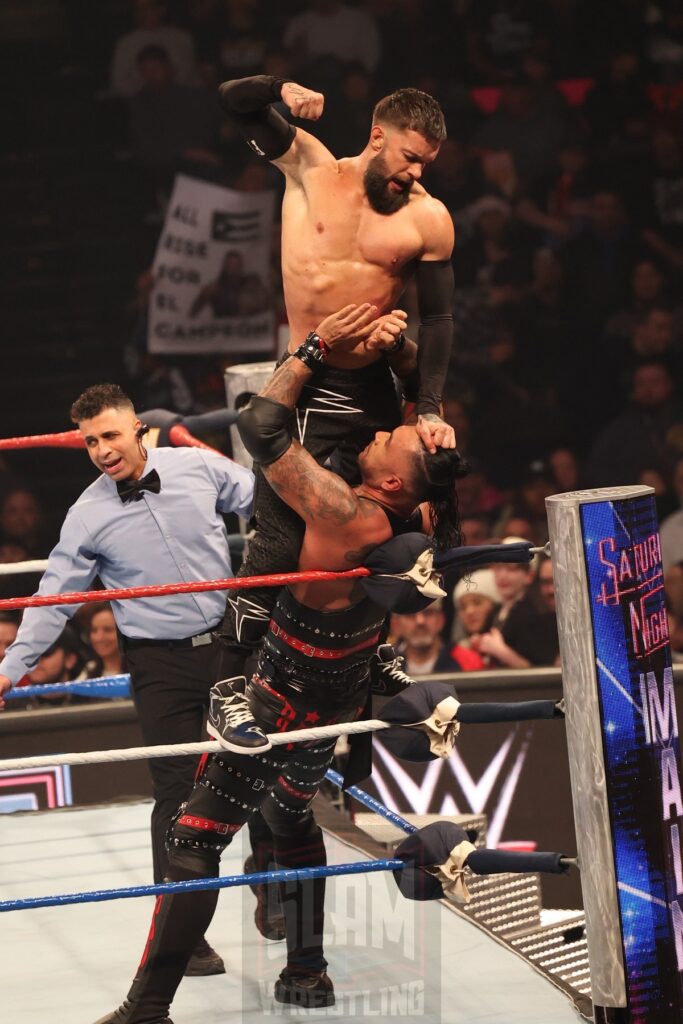 World Heavyweight Championship Match: Finn Balor vs. Damian Priest vs. Gunther (c) at WWE Saturday Night's Main Event on Saturday, December 14, 2024, at the Nassau Veterans Memorial Coliseum in Uniondale, New York. Photo by George Tahinos, georgetahinos.smugmug.com