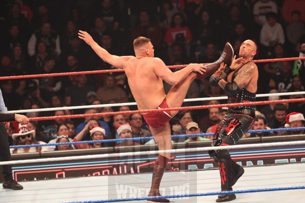 World Heavyweight Championship Match: Finn Balor vs. Damian Priest vs. Gunther (c) at WWE Saturday Night's Main Event on Saturday, December 14, 2024, at the Nassau Veterans Memorial Coliseum in Uniondale, New York. Photo by George Tahinos, georgetahinos.smugmug.com