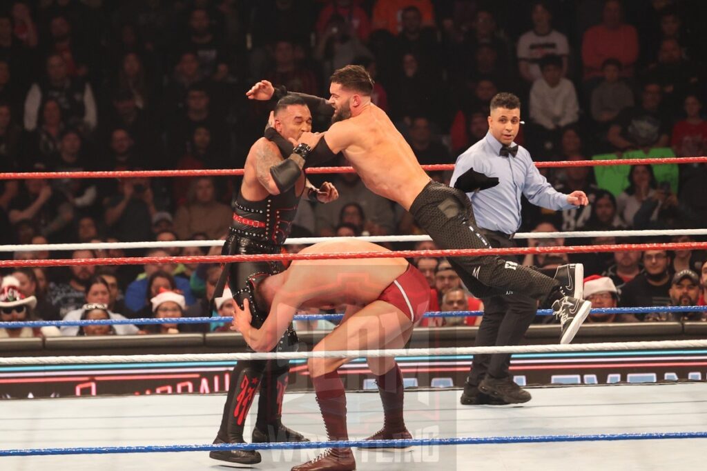 World Heavyweight Championship Match: Finn Balor vs. Damian Priest vs. Gunther (c) at WWE Saturday Night's Main Event on Saturday, December 14, 2024, at the Nassau Veterans Memorial Coliseum in Uniondale, New York. Photo by George Tahinos, georgetahinos.smugmug.com