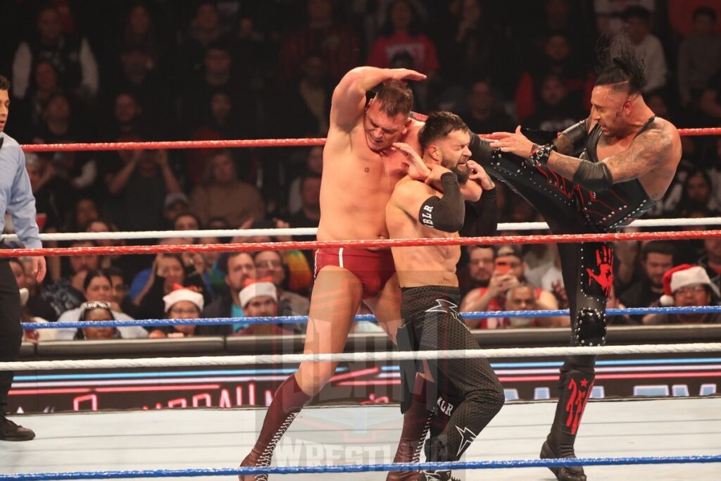 World Heavyweight Championship Match: Finn Balor vs. Damian Priest vs. Gunther (c) at WWE Saturday Night's Main Event on Saturday, December 14, 2024, at the Nassau Veterans Memorial Coliseum in Uniondale, New York. Photo by George Tahinos, georgetahinos.smugmug.com