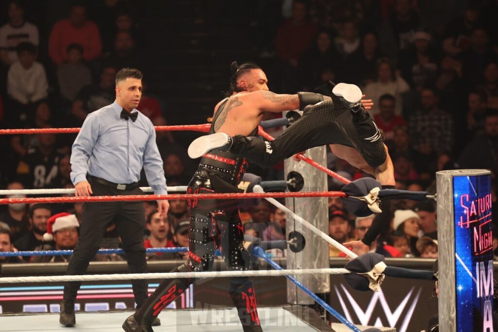 World Heavyweight Championship Match: Finn Balor vs. Damian Priest vs. Gunther (c) at WWE Saturday Night's Main Event on Saturday, December 14, 2024, at the Nassau Veterans Memorial Coliseum in Uniondale, New York. Photo by George Tahinos, georgetahinos.smugmug.com