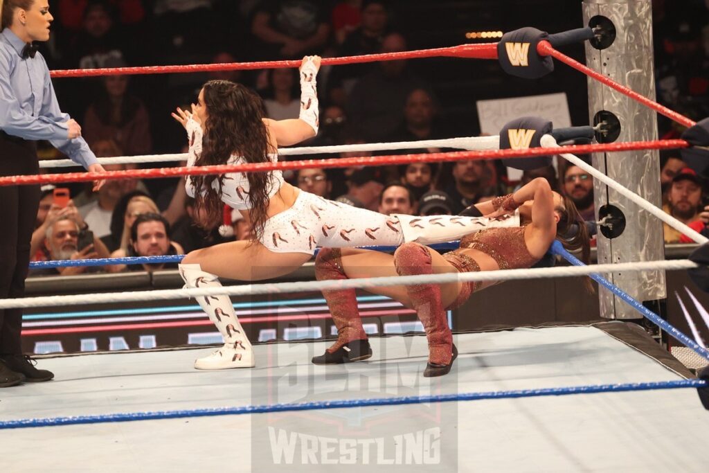 Women's United States Championship Tournament Final: Chelsea Green (w/ Piper Niven) vs. Michin at WWE Saturday Night's Main Event on Saturday, December 14, 2024, at the Nassau Veterans Memorial Coliseum in Uniondale, New York. Photo by George Tahinos, georgetahinos.smugmug.com