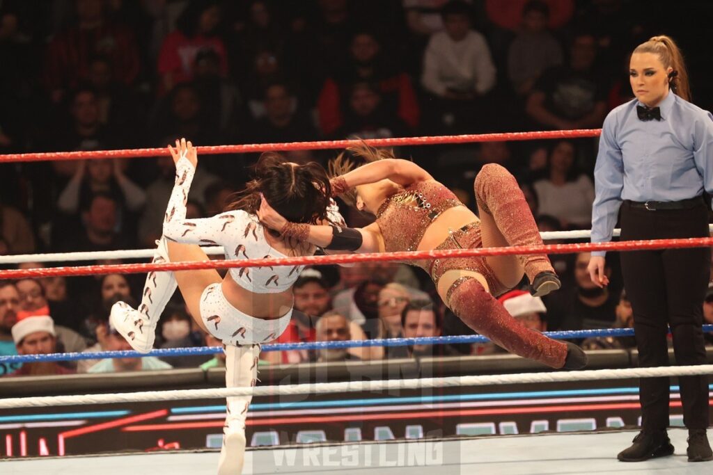 Women's United States Championship Tournament Final: Chelsea Green (w/ Piper Niven) vs. Michin at WWE Saturday Night's Main Event on Saturday, December 14, 2024, at the Nassau Veterans Memorial Coliseum in Uniondale, New York. Photo by George Tahinos, georgetahinos.smugmug.com