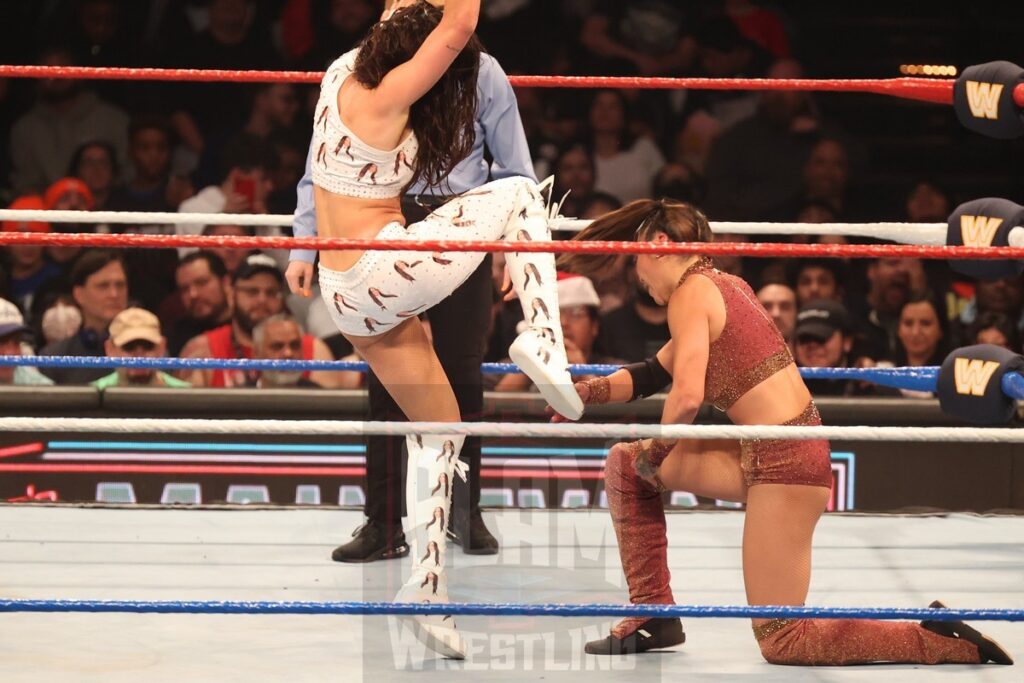 Women's United States Championship Tournament Final: Chelsea Green (w/ Piper Niven) vs. Michin at WWE Saturday Night's Main Event on Saturday, December 14, 2024, at the Nassau Veterans Memorial Coliseum in Uniondale, New York. Photo by George Tahinos, georgetahinos.smugmug.com