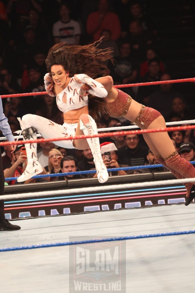 Women's United States Championship Tournament Final: Chelsea Green (w/ Piper Niven) vs. Michin at WWE Saturday Night's Main Event on Saturday, December 14, 2024, at the Nassau Veterans Memorial Coliseum in Uniondale, New York. Photo by George Tahinos, georgetahinos.smugmug.com