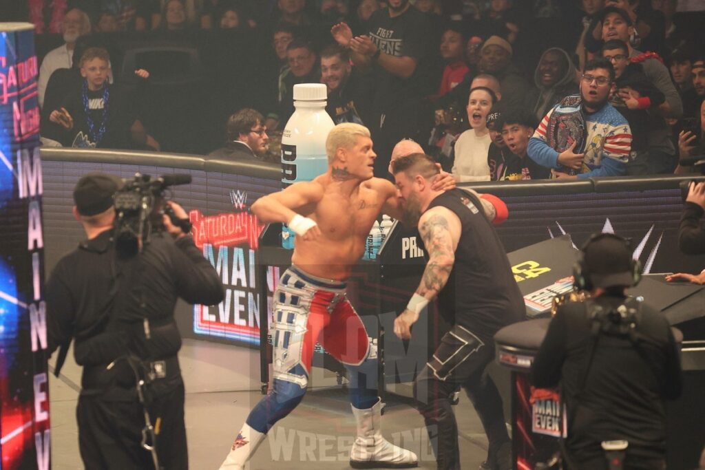 Undisputed WWE Championship Match: Kevin Owens vs. Cody Rhodes (c) at WWE Saturday Night's Main Event on Saturday, December 14, 2024, at the Nassau Veterans Memorial Coliseum in Uniondale, New York. Photo by George Tahinos, georgetahinos.smugmug.com