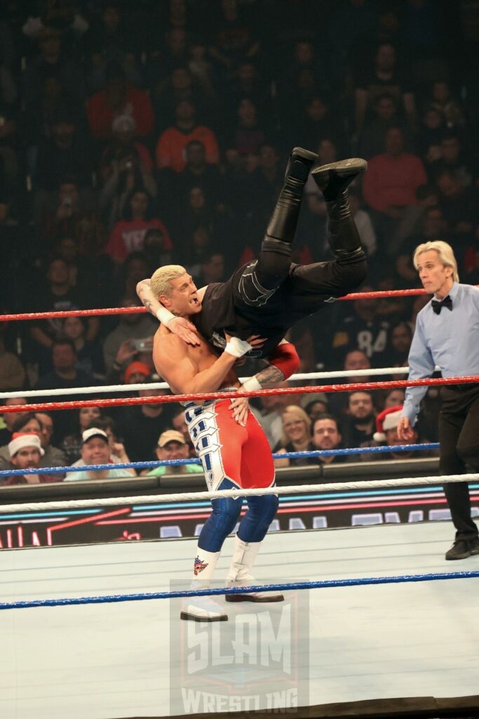 Undisputed WWE Championship Match: Kevin Owens vs. Cody Rhodes (c) at WWE Saturday Night's Main Event on Saturday, December 14, 2024, at the Nassau Veterans Memorial Coliseum in Uniondale, New York. Photo by George Tahinos, georgetahinos.smugmug.com