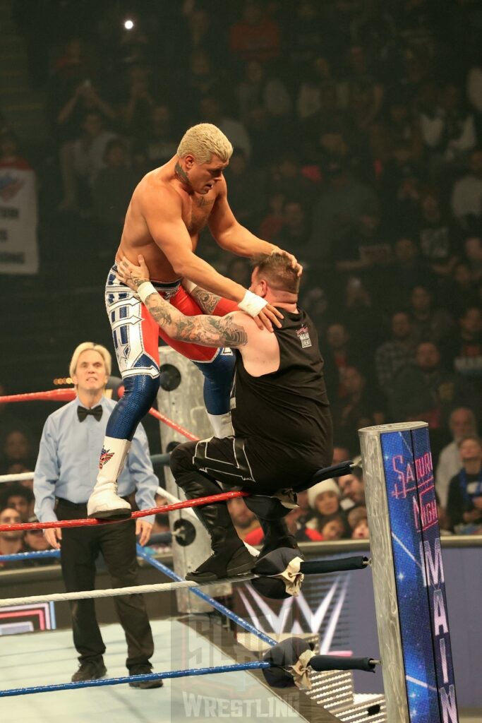 Undisputed WWE Championship Match: Kevin Owens vs. Cody Rhodes (c) at WWE Saturday Night's Main Event on Saturday, December 14, 2024, at the Nassau Veterans Memorial Coliseum in Uniondale, New York. Photo by George Tahinos, georgetahinos.smugmug.com