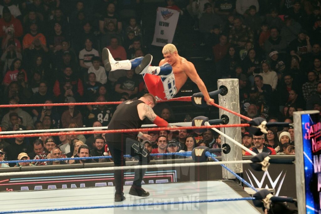 Undisputed WWE Championship Match: Kevin Owens vs. Cody Rhodes (c) at WWE Saturday Night's Main Event on Saturday, December 14, 2024, at the Nassau Veterans Memorial Coliseum in Uniondale, New York. Photo by George Tahinos, georgetahinos.smugmug.com