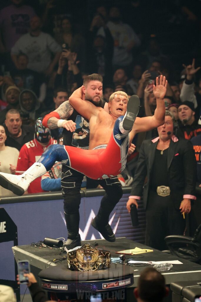 Undisputed WWE Championship Match: Kevin Owens vs. Cody Rhodes (c) at WWE Saturday Night's Main Event on Saturday, December 14, 2024, at the Nassau Veterans Memorial Coliseum in Uniondale, New York. Photo by George Tahinos, georgetahinos.smugmug.com