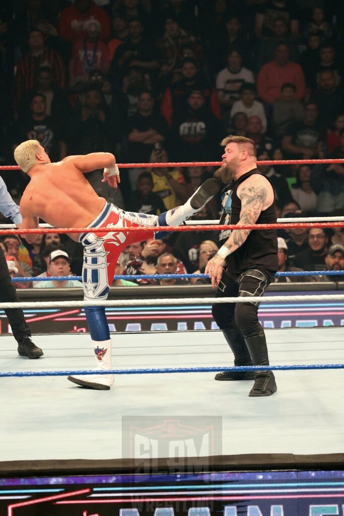 Undisputed WWE Championship Match: Kevin Owens vs. Cody Rhodes (c) at WWE Saturday Night's Main Event on Saturday, December 14, 2024, at the Nassau Veterans Memorial Coliseum in Uniondale, New York. Photo by George Tahinos, georgetahinos.smugmug.com