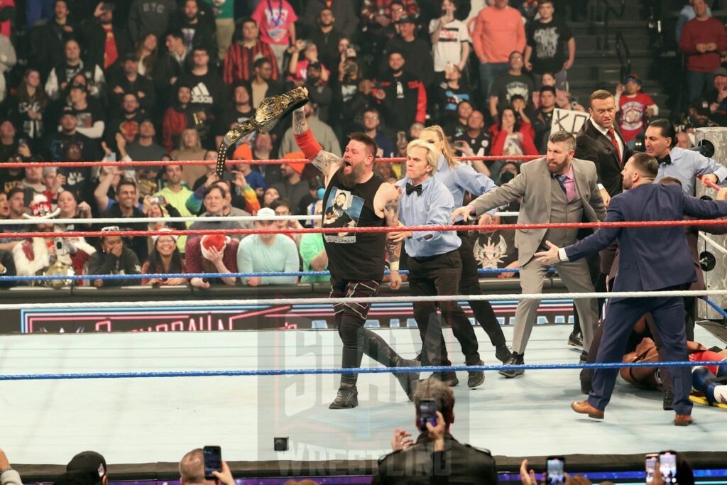 Post-match, Kevin Owens attacks Cody Rhodes at WWE Saturday Night's Main Event on Saturday, December 14, 2024, at the Nassau Veterans Memorial Coliseum in Uniondale, New York. Photo by George Tahinos, georgetahinos.smugmug.com