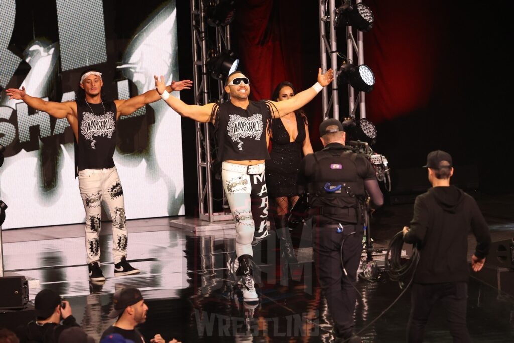 Q.T. Marshall (with Aaron Solo and Carolyn Fazio) at Ring of Honor's Final Battle on Friday, December 20, 2024, at the Hammerstein Ballroom in New York, New York. Photo by George Tahinos, georgetahinos.smugmug.com