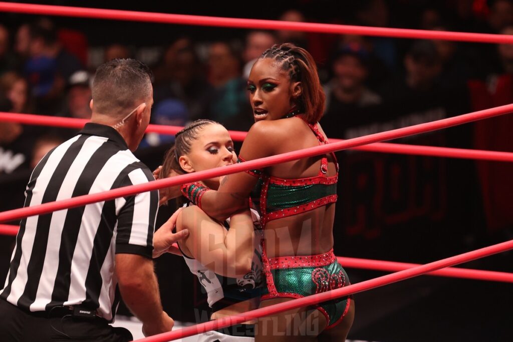 ROH Women's World Television Championship match: Red Velvet (c) vs Leyla Hirsch at Ring of Honor's Final Battle on Friday, December 20, 2024, at the Hammerstein Ballroom in New York, New York. Photo by George Tahinos, georgetahinos.smugmug.com