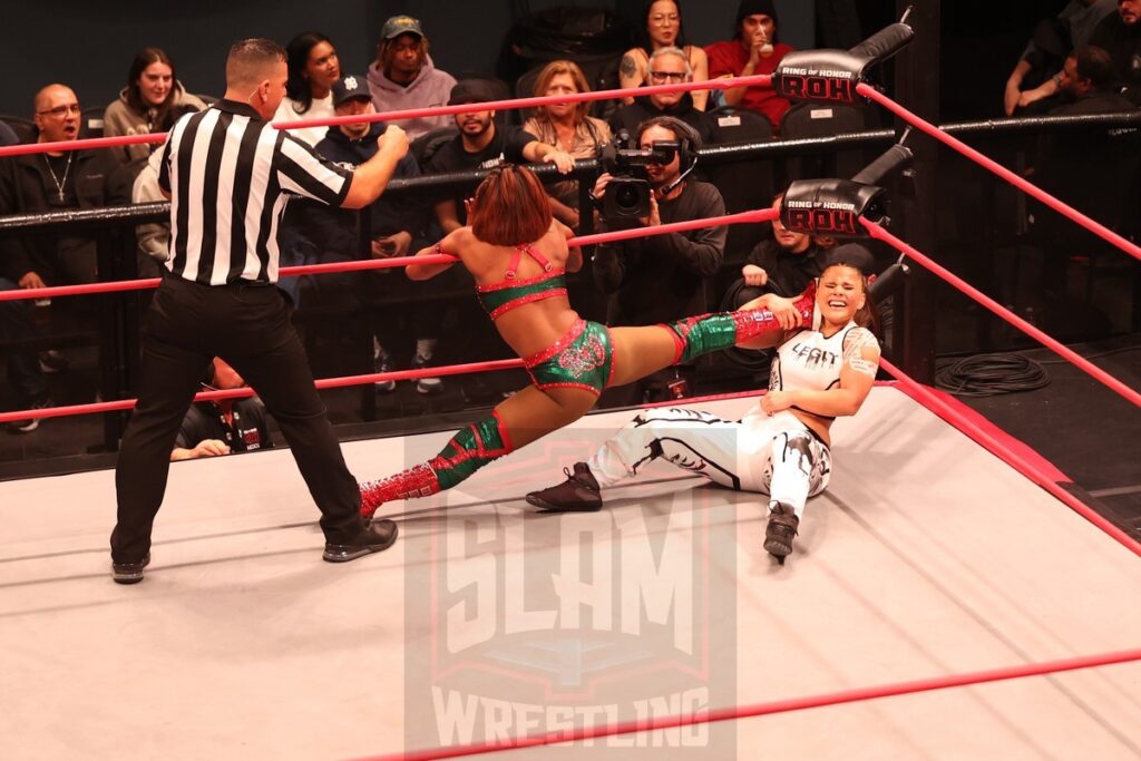 ROH Women's World Television Championship match: Red Velvet (c) vs Leyla Hirsch at Ring of Honor's Final Battle on Friday, December 20, 2024, at the Hammerstein Ballroom in New York, New York. Photo by George Tahinos, georgetahinos.smugmug.com