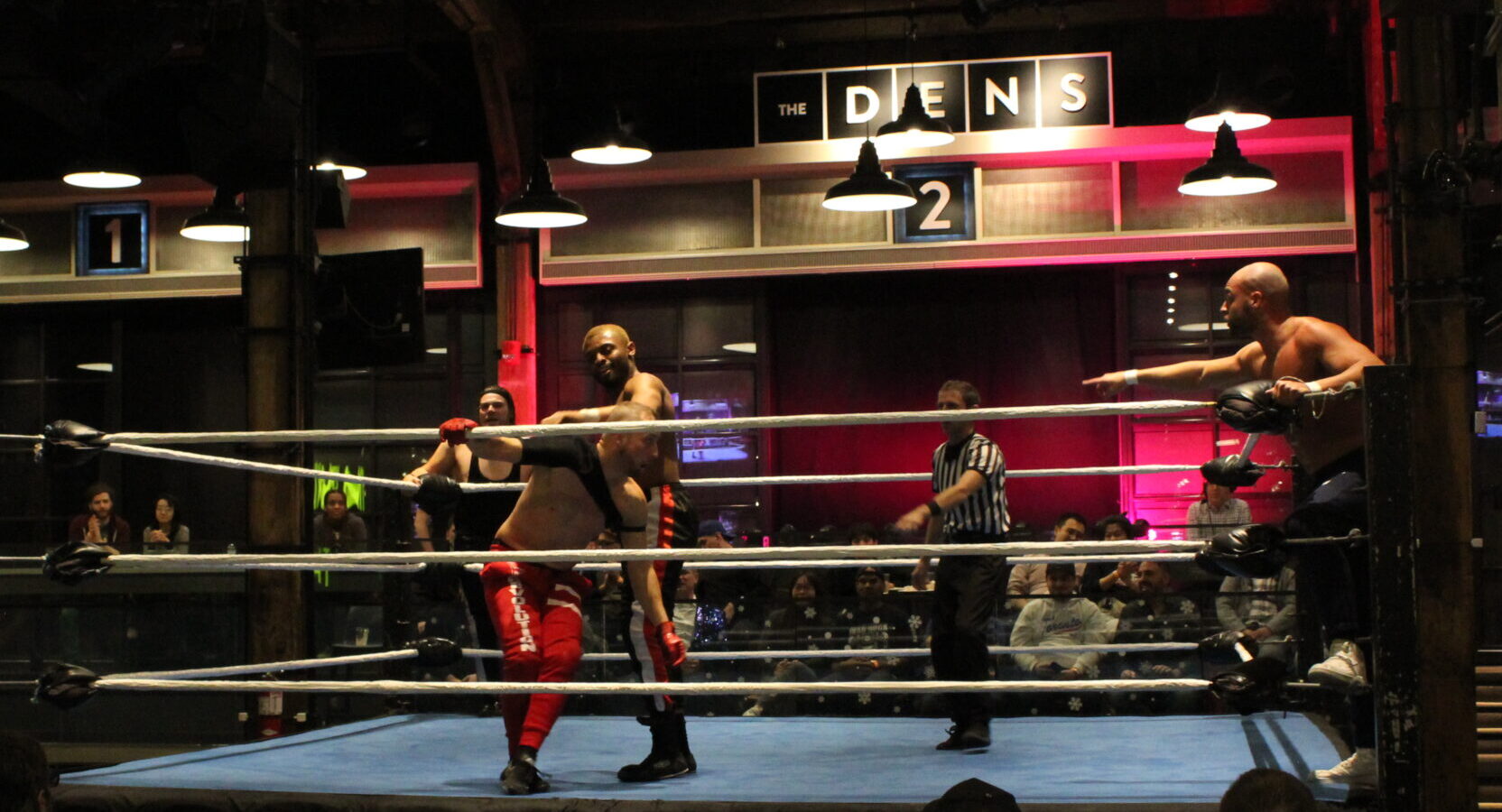 Fresh Air vs CXR in a tag team match at Smash Wrestling on Sunday, December 29, 2024, at the Rec Room in Toronto. Photo by Sully Khan