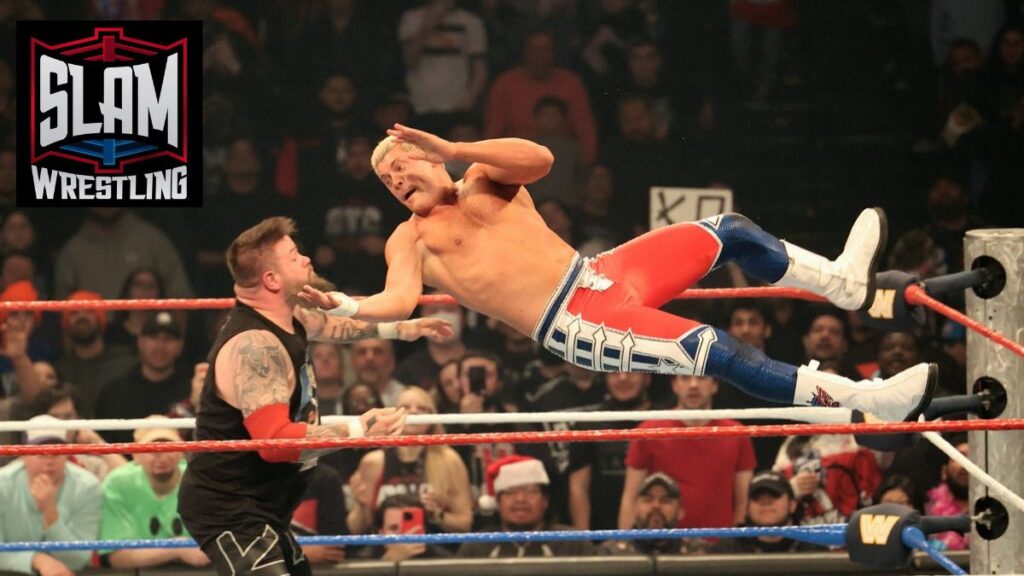 Cody Rhodes bulldogs Kevin Owens at WWE Saturday Night's Main Event on Saturday, December 14, 2024, at the Nassau Veterans Memorial Coliseum in Uniondale, New York. Photo by George Tahinos, georgetahinos.smugmug.com